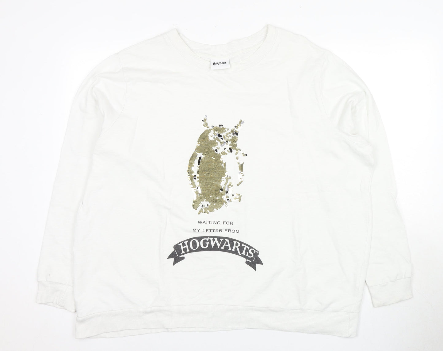 Simply Be Women's White Plus Size Harry Potter Sweatshirt