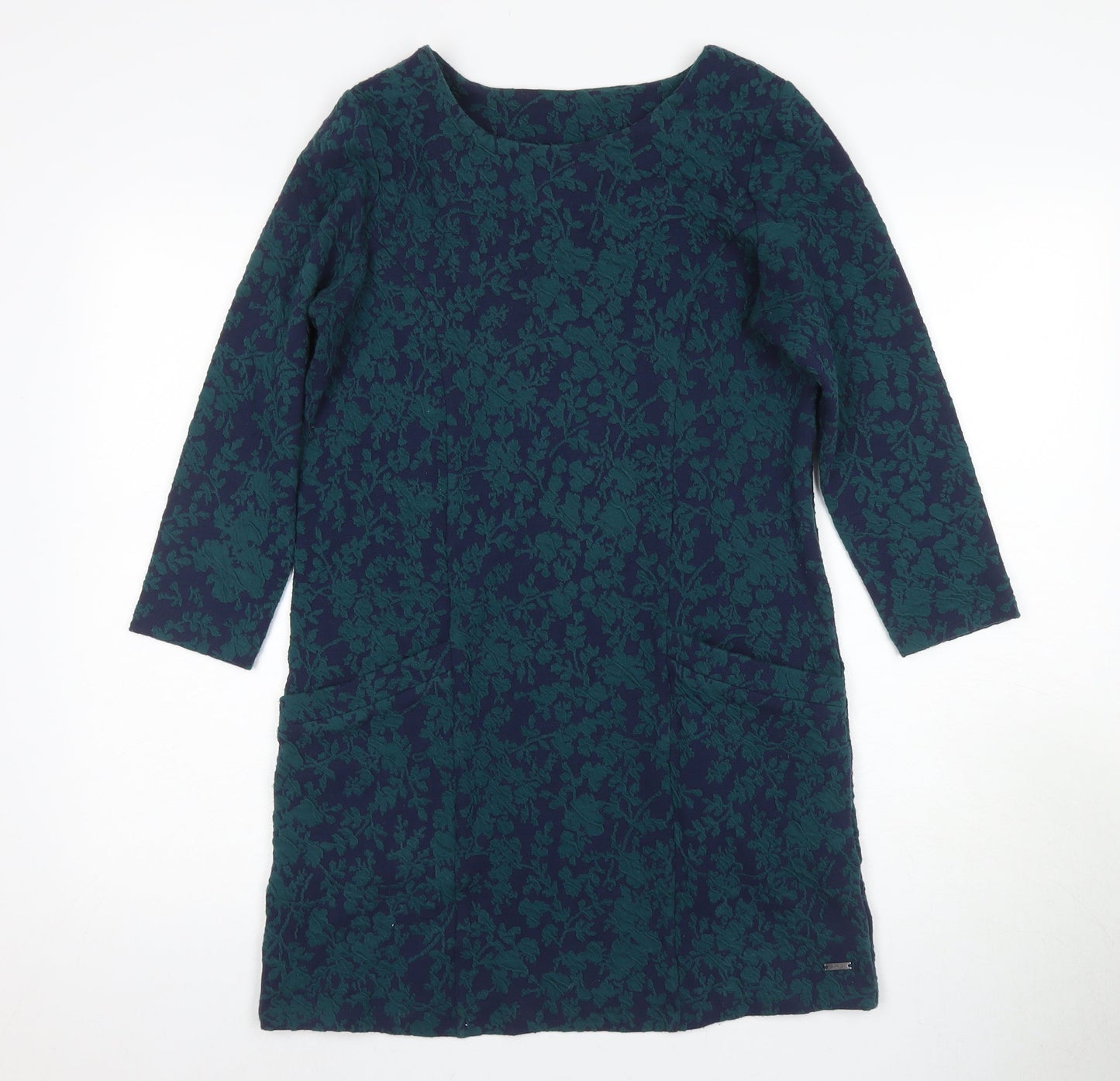 Joules Women's Blue Shift Dress Size 6 with Floral Pattern