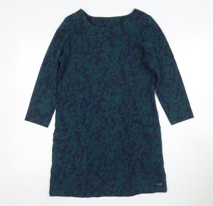 Joules Women's Blue Shift Dress Size 6 with Floral Pattern