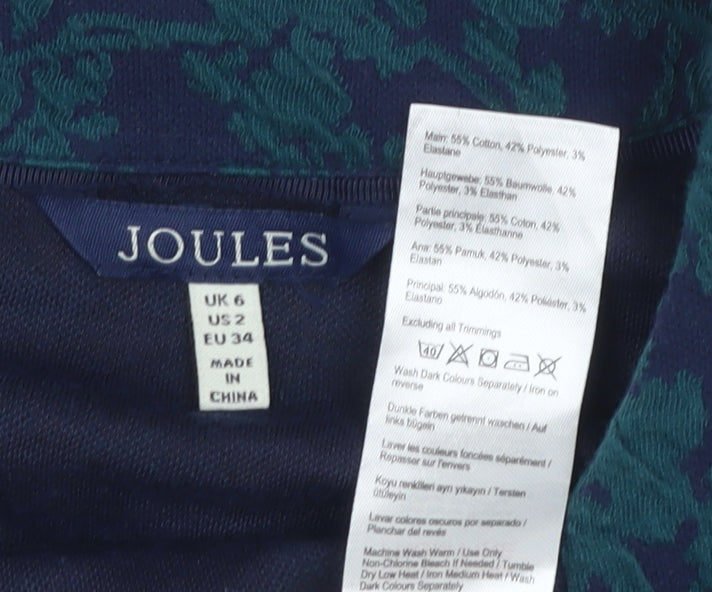 Joules Women's Blue Shift Dress Size 6 with Floral Pattern