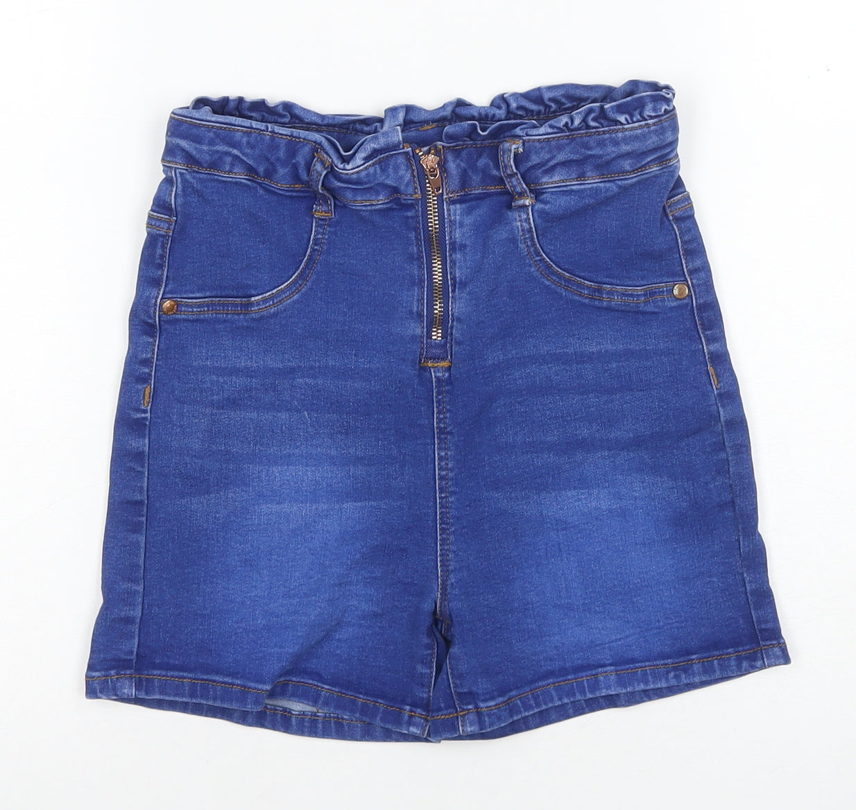 Firetrap Girls Blue Paperbag Denim Shorts 13 Years