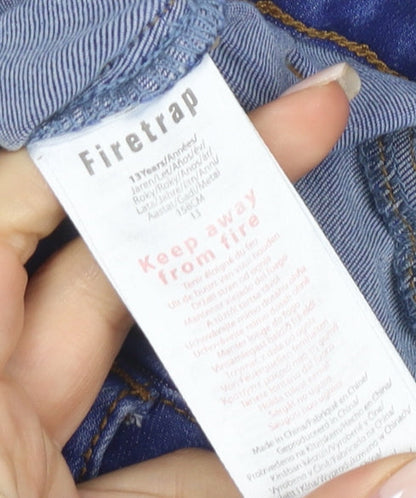 Firetrap Girls Blue Paperbag Denim Shorts 13 Years