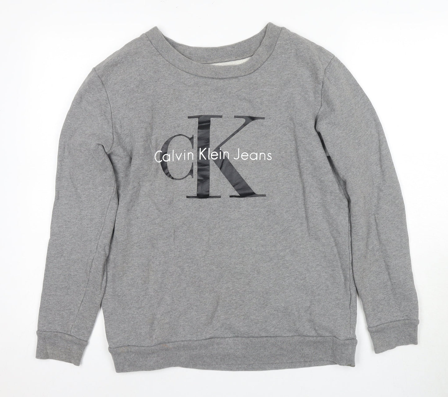 Mens UK Size S Calvin Klein Jeans Grey Pullover Sweatshirt