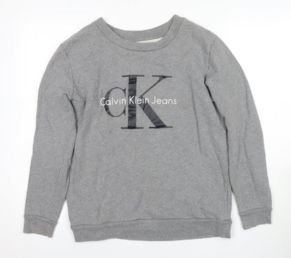 Mens UK Size S Calvin Klein Jeans Grey Pullover Sweatshirt