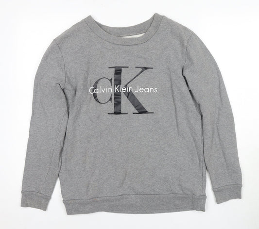 Mens UK Size S Calvin Klein Jeans Grey Pullover Sweatshirt