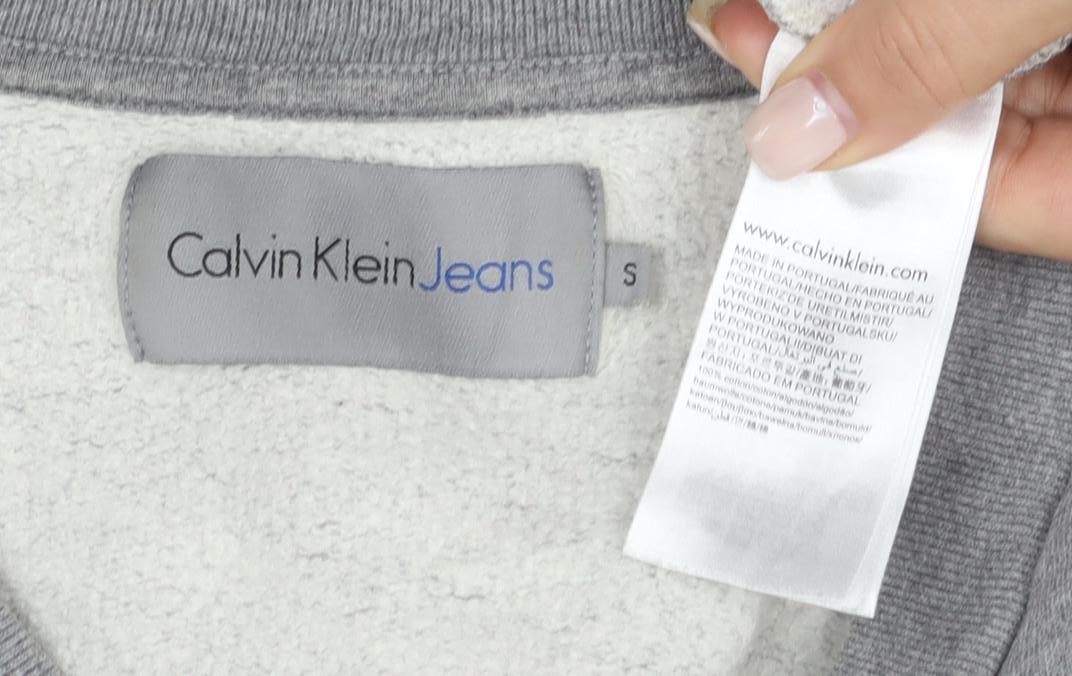 Mens UK Size S Calvin Klein Jeans Grey Pullover Sweatshirt