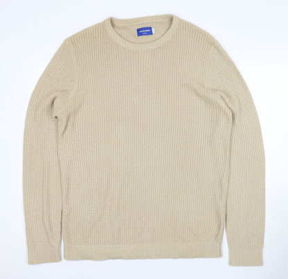 Jack & Jones Men's Beige 2XL Crew Neck Pullover Jumper