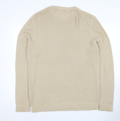 Jack & Jones Men's Beige 2XL Crew Neck Pullover Jumper
