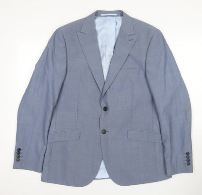 Mens UK Size 42 Moss London Regular Blue Suit Jacket