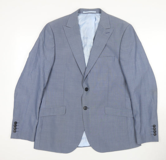 Mens UK Size 42 Moss London Regular Blue Suit Jacket