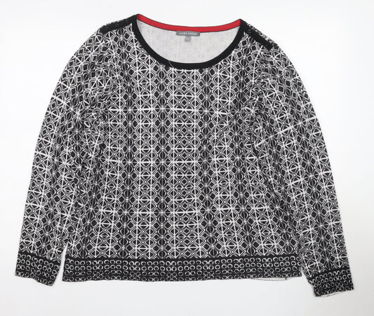 Laura Ashley Women's Black Geometric Blouse Size 20