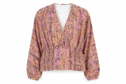 Womens UK Size 12 Zara Multicoloured Wrap Blouse