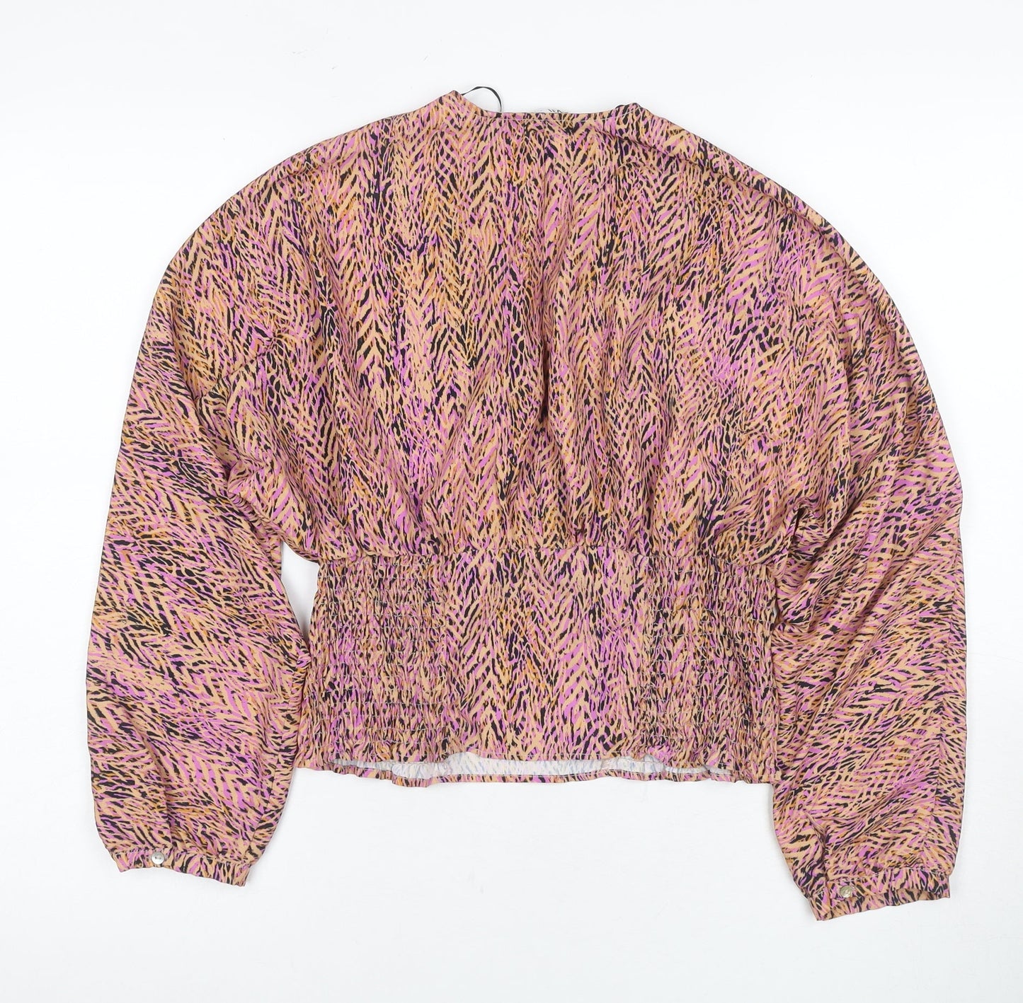Womens UK Size 12 Zara Multicoloured Wrap Blouse
