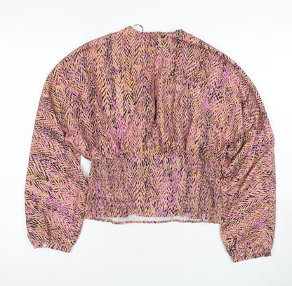 Womens UK Size 12 Zara Multicoloured Wrap Blouse