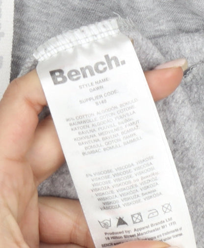 Bench Women's Grey Sweatshirt, S, Full Zip Urban Style