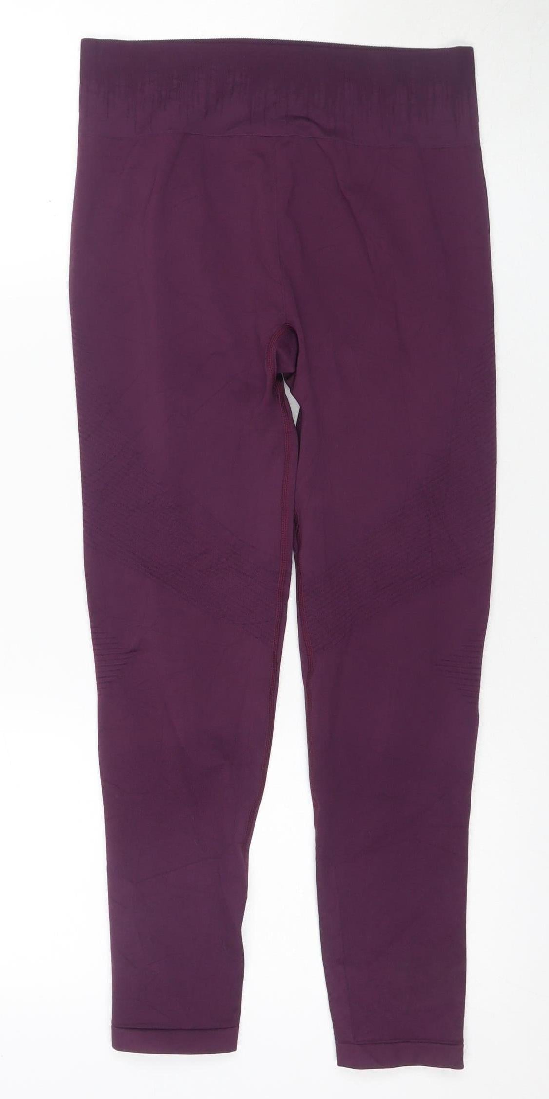 Decathlon Women's Purple Gym Leggings L Elastic Waist