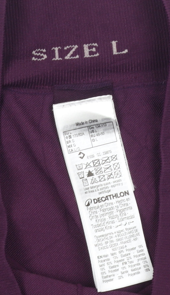 Decathlon Women's Purple Gym Leggings L Elastic Waist