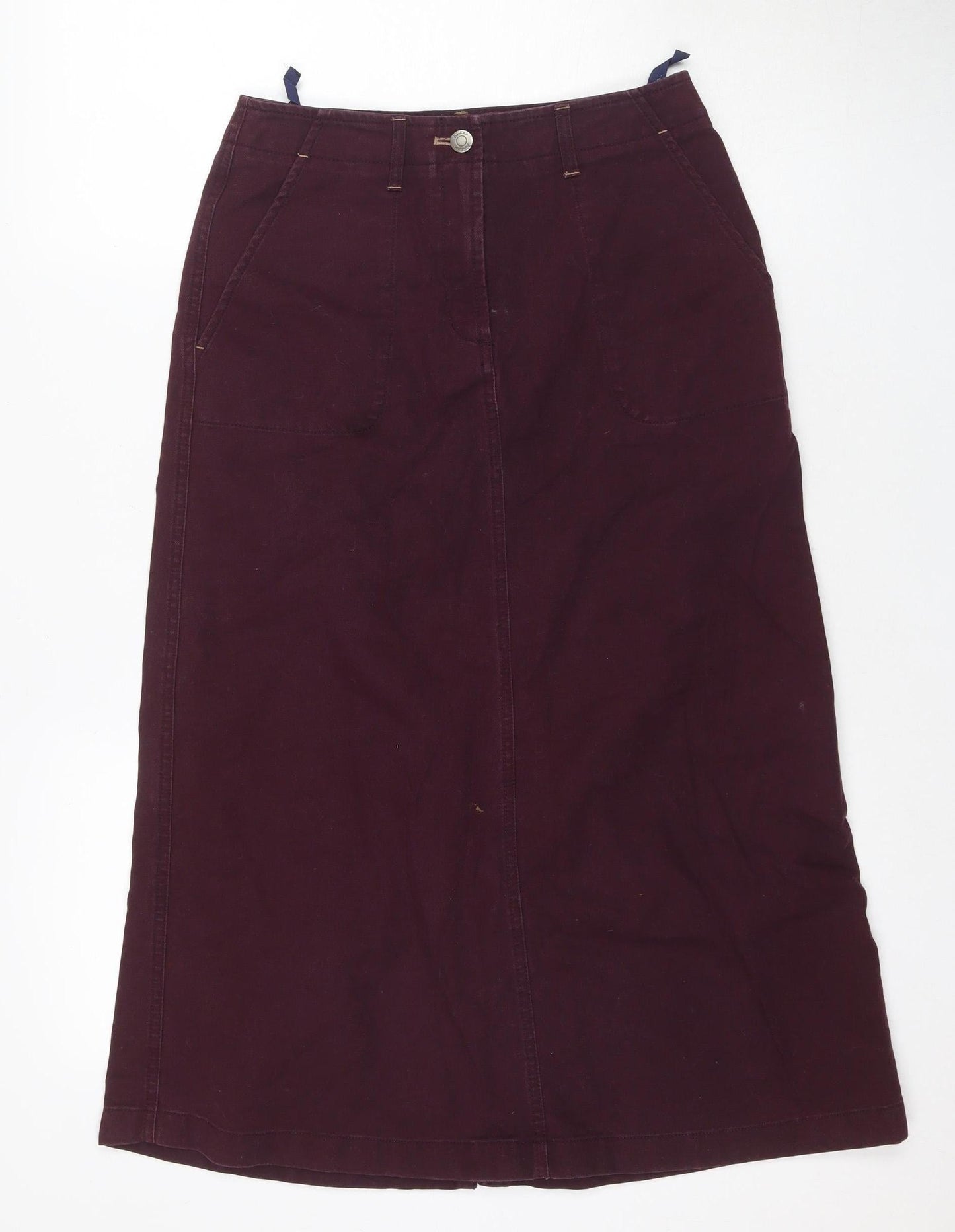 Boden Women's Purple Midi Cotton Pencil Skirt, Size 12