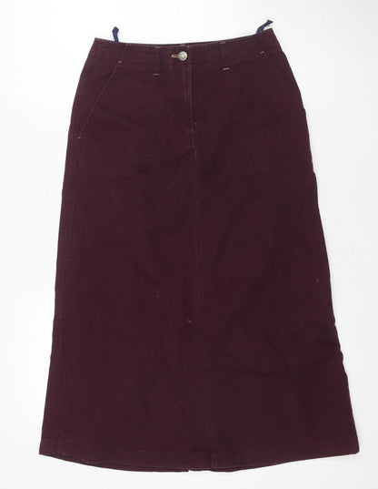 Boden Women's Purple Midi Cotton Pencil Skirt, Size 12