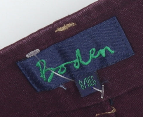 Boden Women's Purple Midi Cotton Pencil Skirt, Size 12