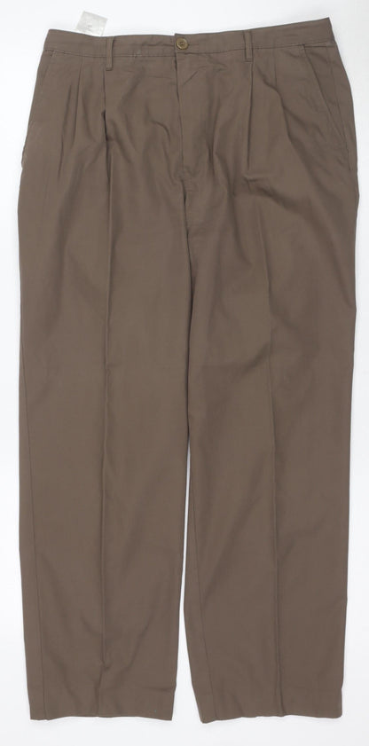 Rohan Women's Brown Travel Trousers Size 34 Straight Fit
