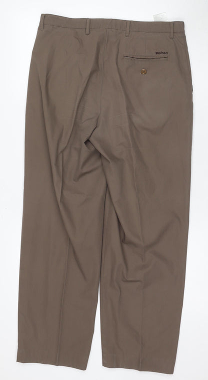 Rohan Women's Brown Travel Trousers Size 34 Straight Fit