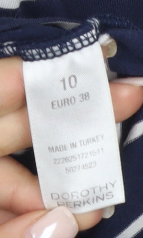 Dorothy Perkins Womens Blue Striped Shift Dress Size 10