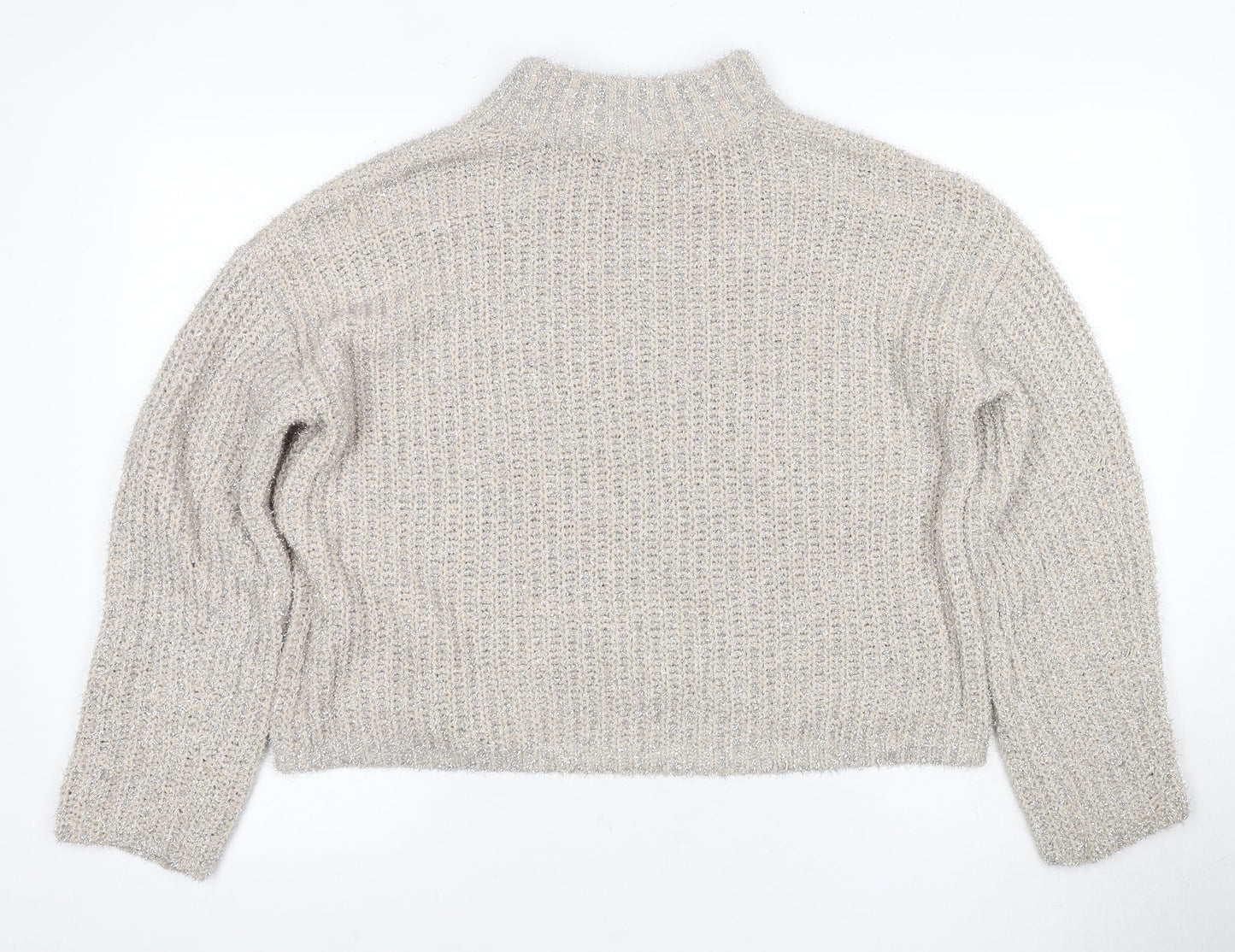 Womens UK Size L Pieces Grey Pullover Jumper