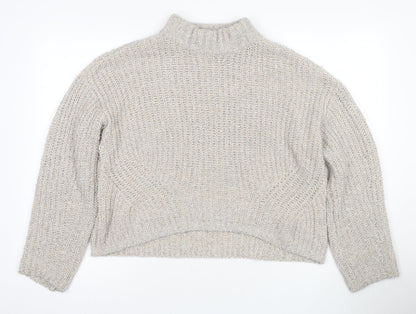 Womens UK Size L Pieces Grey Pullover Jumper