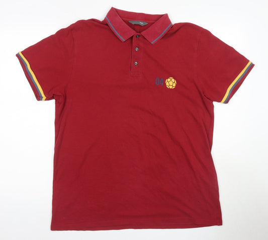 Marks and Spencer Red Men's Medium Polo Shirt