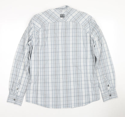 Next Men's Blue Check Button-Up Shirt M