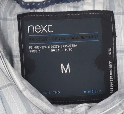Next Men's Blue Check Button-Up Shirt M