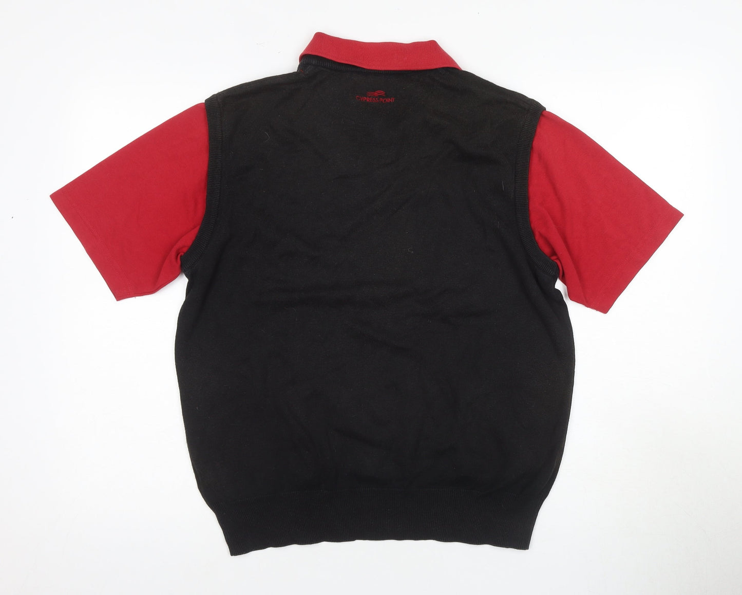 Cypress Point Men's Black Argyle Golf Polo Shirt