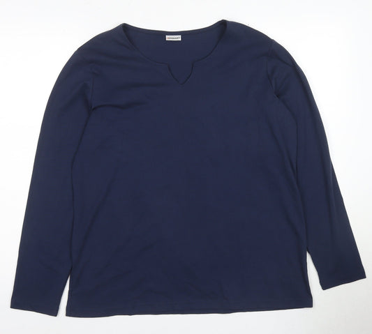 Womens UK Size L Damart Blue Basic T-Shirt