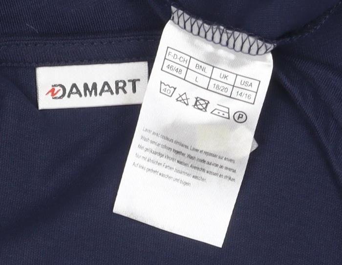 Womens UK Size L Damart Blue Basic T-Shirt