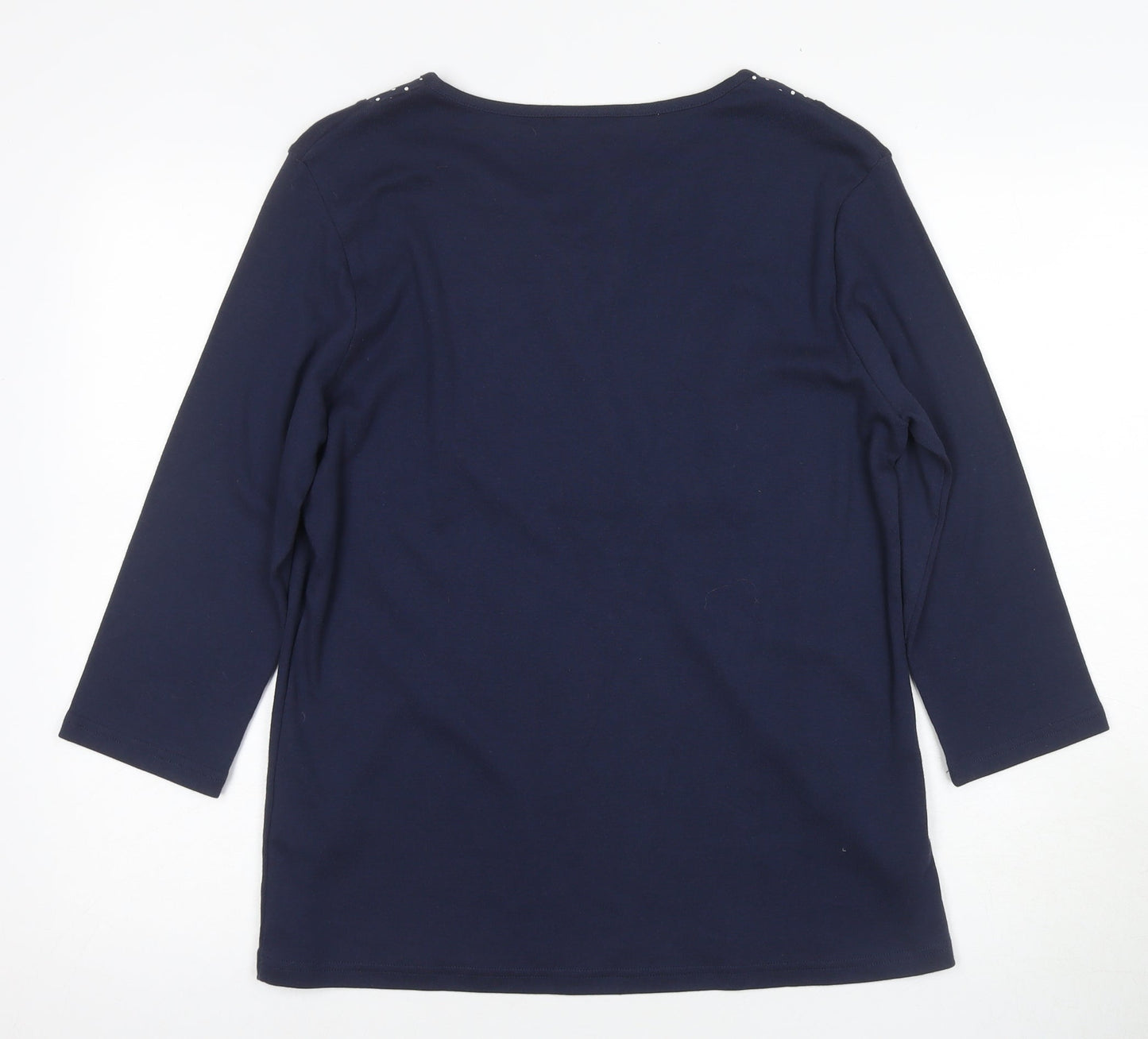 Damart Women's Blue 3/4 Sleeve Basic T-Shirt - Size L