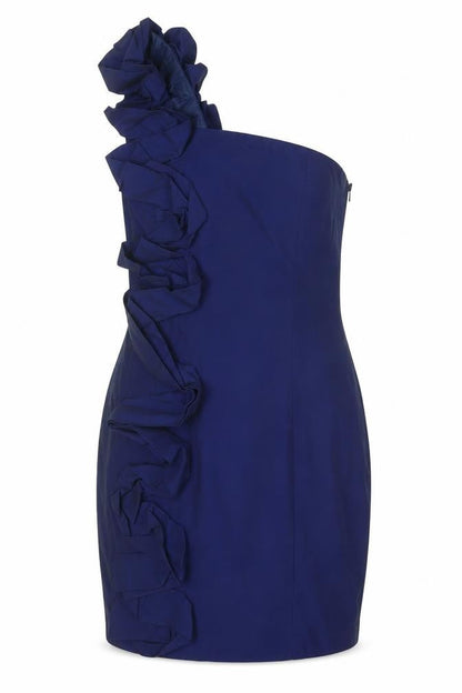 ASOS Women's Blue Bodycon One Shoulder Dress UK 8