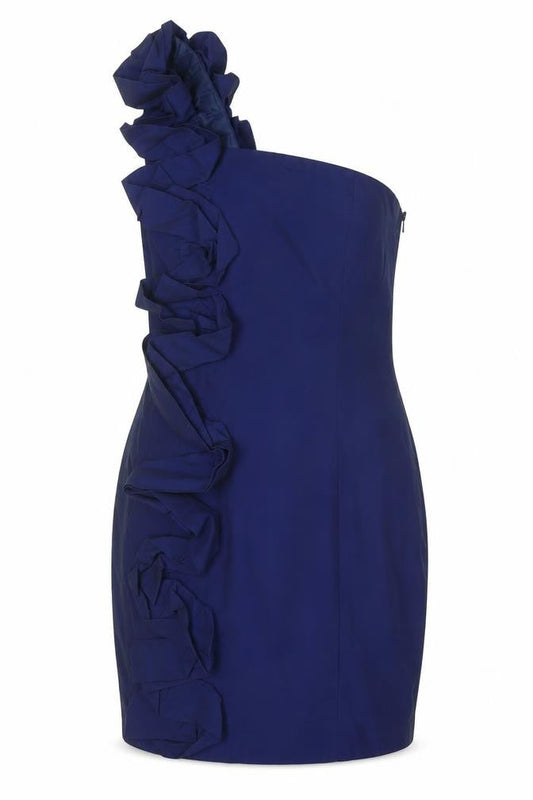 ASOS Women's Blue Bodycon One Shoulder Dress UK 8