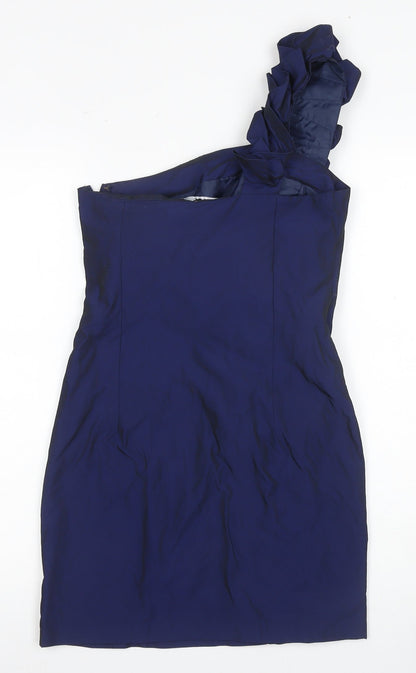 ASOS Women's Blue Bodycon One Shoulder Dress UK 8