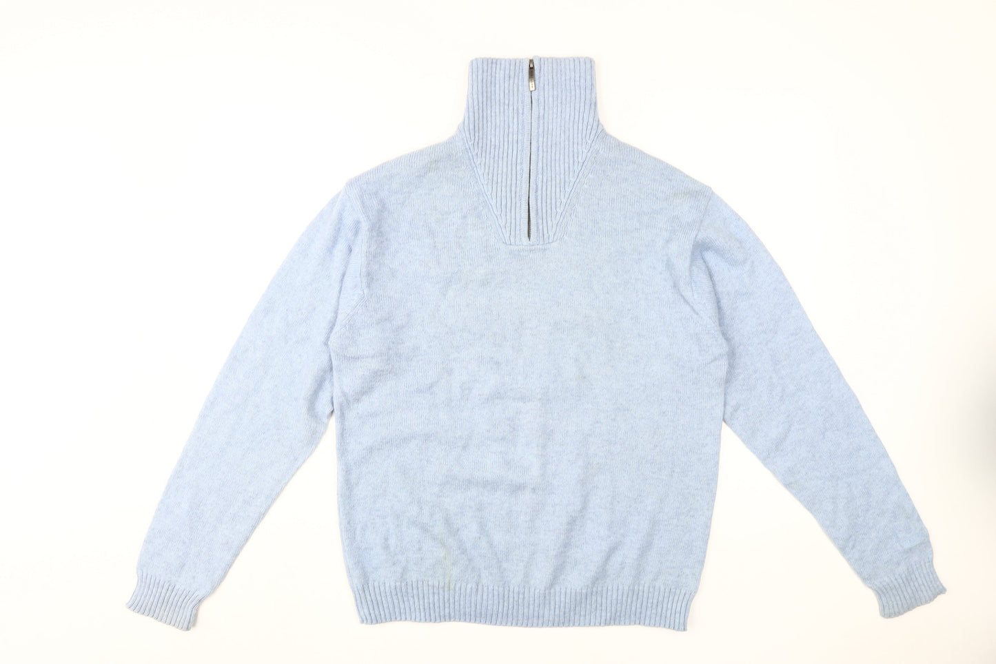 GANT Men's Blue High Neck Jumper M Knit Cotton Blend