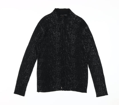 Petroleum Men's Black Full Zip Jumper, Size L