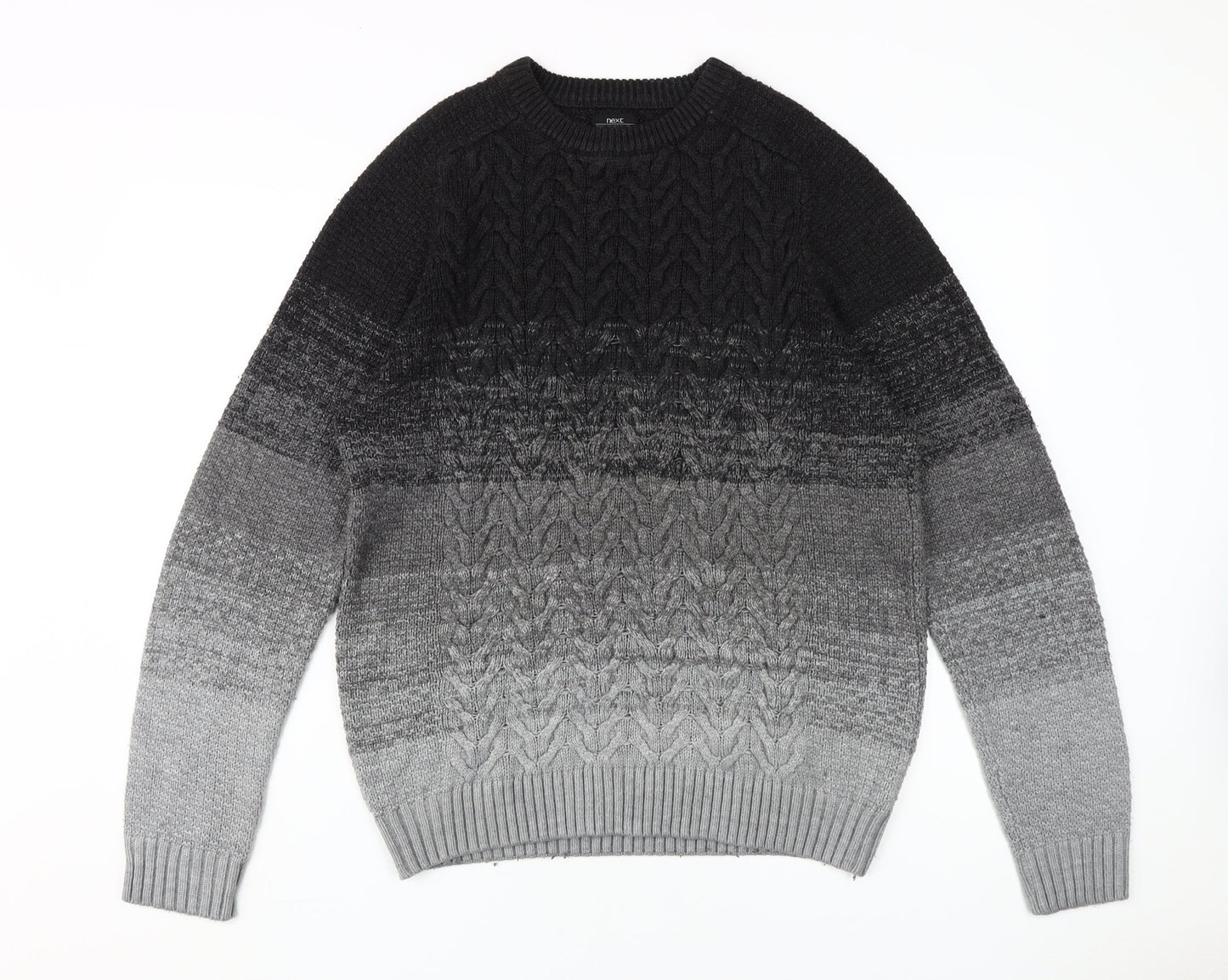Next Men's Grey Cable-Knit Pullover Jumper M
