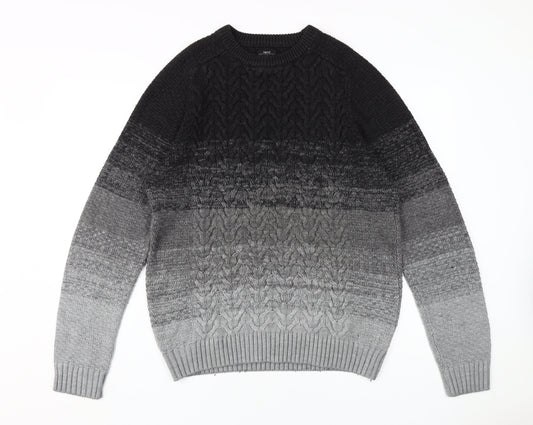 Next Men's Grey Cable-Knit Pullover Jumper M