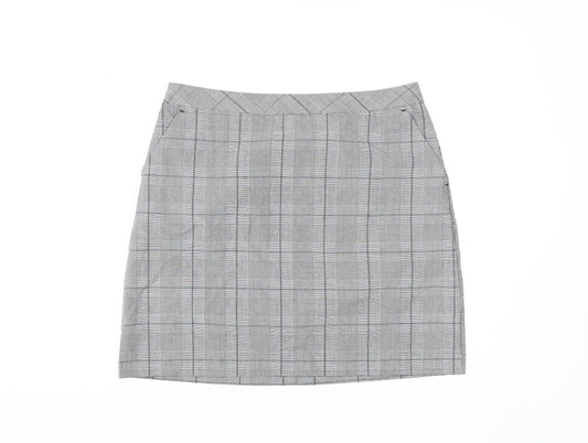 New Look Women's Grey Check Pencil Skirt Size 14