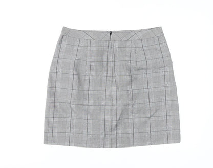 New Look Women's Grey Check Pencil Skirt Size 14