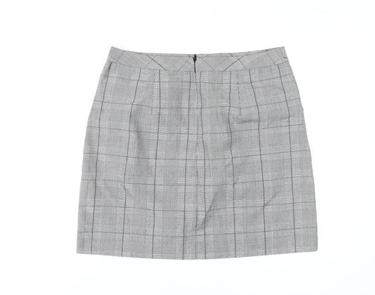 New Look Women's Grey Check Pencil Skirt Size 14