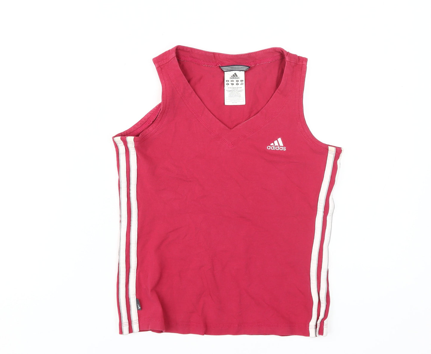 Adidas Women's Pink V-Neck Tank - Size 6