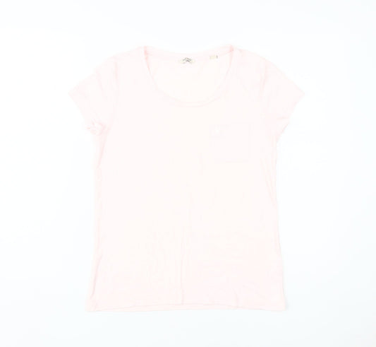 Jack Wills Women's Pink Scoop Neck T-Shirt Size 8