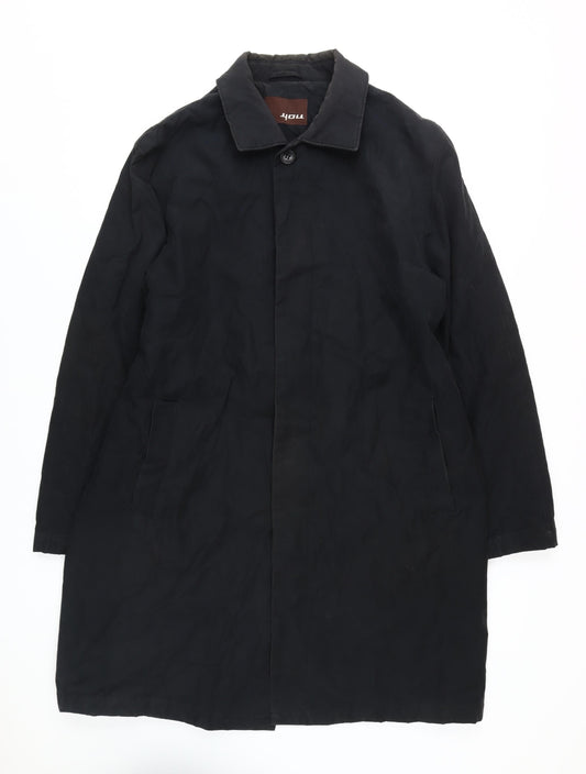 4YOU Men's Black Regular Fit Overcoat Size 40