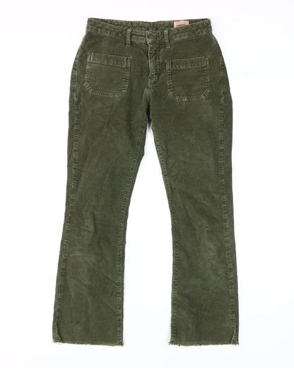 ottod'Ame Women's Green Corduroy Trousers Size 25